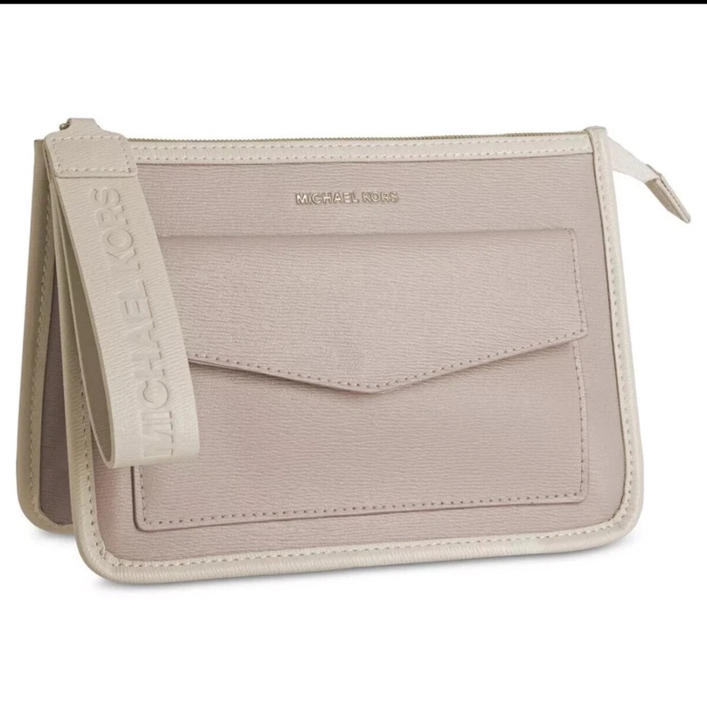 Michael Kors Cream Clutch with Minimalist Design
